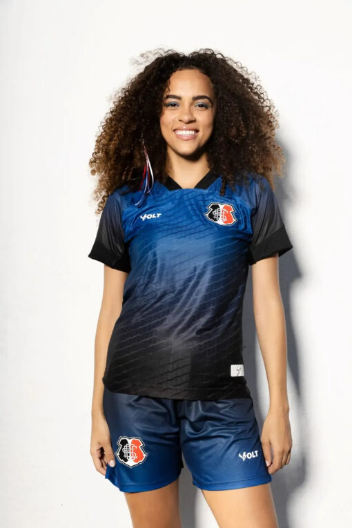 Camisa Goleiro 3 Santa Cruz 2025 Azul e Preto Feminino